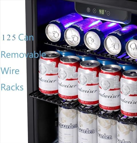 Antarctic Star Beverage Refrigerator -120 Can Mini Fridge for Soda Beer or Wine, Small Drink Dispenser, for Office or Bar with Adjustable Removable Shelves, Black, 3.3 Cu.Ft.… - Image 5
