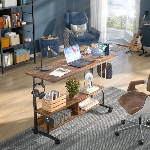 Armocity 47" Rolling Standing Desk with Charging Station for Couch Bed - Image 2