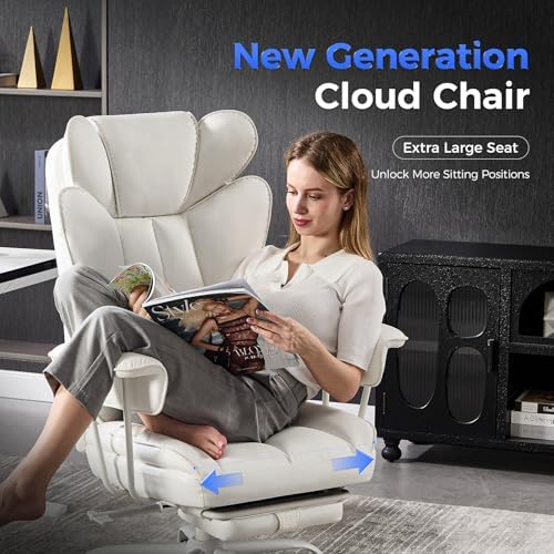 amseatec Big and Tall Office Chair, Reclining Executive Chair with Footrest - Image 4