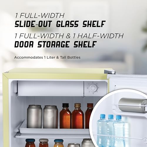 ICEBOX 1.7 Cu. Ft. Compact Refrigerator, ENERGY STAR Certified Small Refrigerator, Single Door Mini Fridge with Chiller Compartment, R600a Refrigerant, IBCR17SUN, Sun Yellow - Image 3