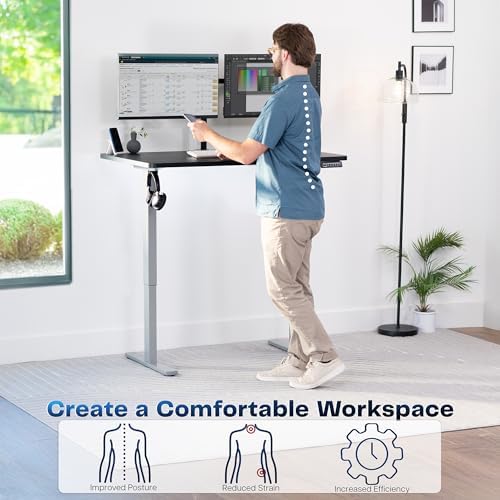 VIVO Black 48 x 30 in Standing Desk, DESK-KIT-1G5B - Image 3