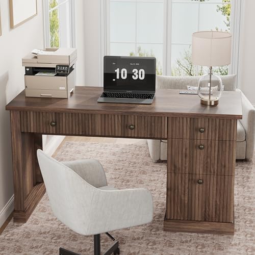 Garvee Fluted Home Office Desk Storage with File Drawers for Home Office by Garvee