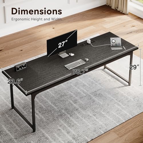 Coleshome 79 Inch Computer Desk with Power Outlet - Image 3