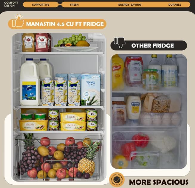 4.5 Cu.Ft Mini Fridge with Freezer – 38dB Quiet, 2-Door - Image 6