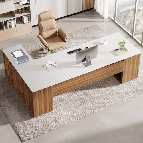 Tribesigns 85.8-Inch L-Shaped Executive Desk, Extra Large Home Office Desk - Image 4