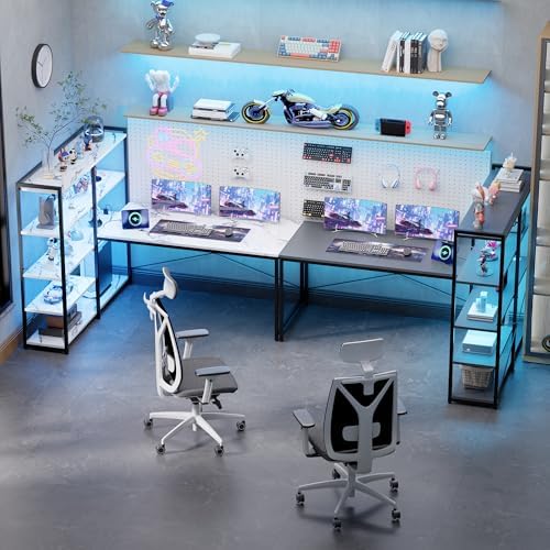 Pamray 49 Inch L Shaped Gaming Computer Desk with Shelves and Storage - Image 2