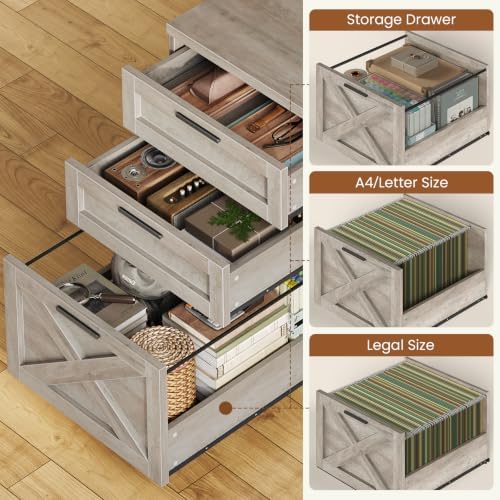 SEDETA 55.1" Farmhouse Desk with Hutch & 3 Storage Drawers - Image 3