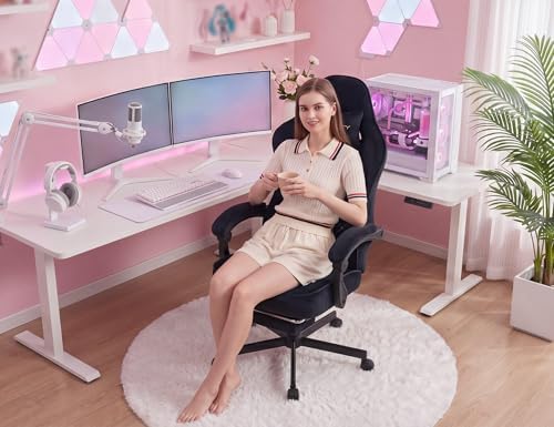 Mistpeople Gaming Chair, Ergonomic High Back Computer Chair with Footrest, Lumbar Support & Pocket Spring Cushion, Comfortable Swivel Home Office Desk Chair for Adults - Image 2