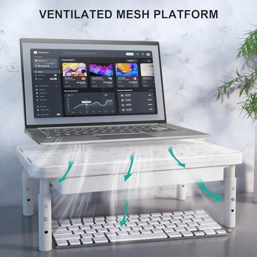 WALI Computer Monitor Stand with Storage, Monitor Riser 3 Height Adjustable - Image 5