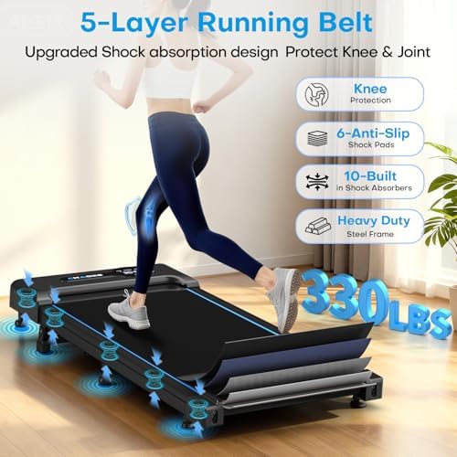CHAOKE Walking Pad Treadmill for Home, 6.2MPH Under Desk Walking Pad with 9% Incline for Office Small Spaces, 2.75HP Quiet Running Machines, Remote Control, 330LBS Capacity, 12 HIIT Programs - Image 4