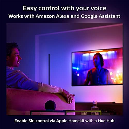 Philips Hue Signe Smart Table Lamp, White - White and Color Ambiance LED Color-Changing Light - 1 Pack - Use with Hue App - Compatible with Alexa, Google Assistant and Apple Homekit - Image 3
