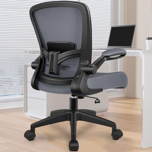 FelixKing Office Chair, Ergonomic Desk Chair Breathable Mesh Chairs Adjustable High Back Lumbar Support Flip-up Armrests, Executive Rolling Swivel Comfy Computer Chairs Home Office Dark Gray by FelixKing