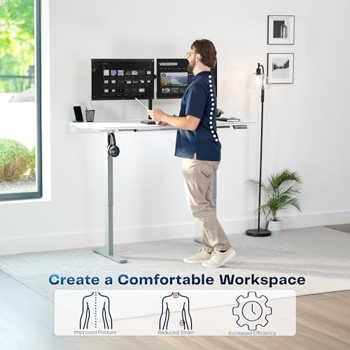 VIVO White 60 x 30 in Standing Desk, DESK-KIT-1G6-P3W - Image 4