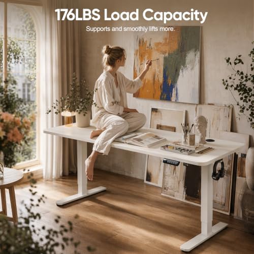 Monomi Large Electric Standing Desk 71“x31.5“ Height Adjustable,White - Image 6