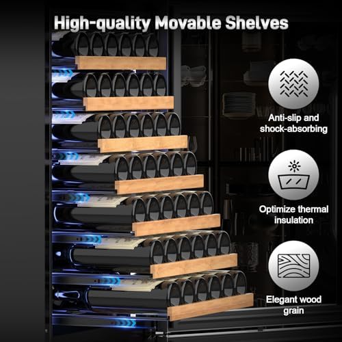 Velivi 24''Wine and Beverage Refrigerator 2 IN 1 Dual Zone Tall Wine Cooler - Image 4