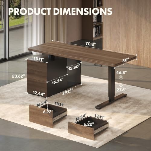 FLEXISPOT 71" Executive Standing Desk with Drawers & CPU Cabinet - Image 2
