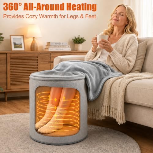 Under Desk Heater, Portable Foot & Leg Warmer with Blanket - Image 2