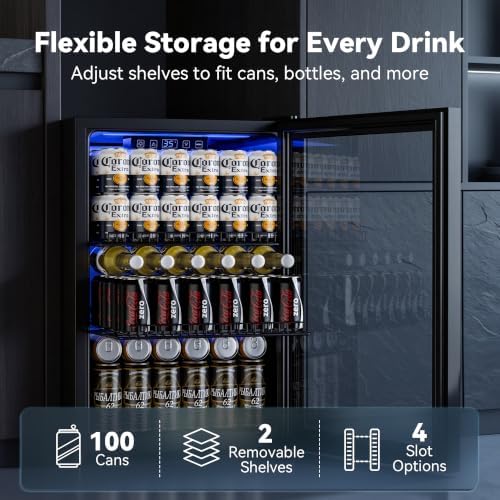 Manastin Beverage Refrigerator, 2.47 Cu.Ft Mini Fridge Beverage Cooler - Image 3