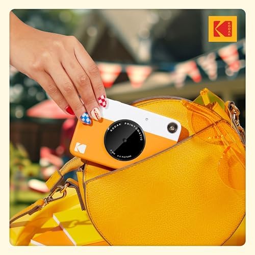 KODAK Printomatic Full-Color Instant Print Digital Camera Colorful Photos On Zink 2x3" Sticky-Back Photo Paper 5MP Gift Bundle: Case + Zink 2x3" 20pk + Album + Stickers + Frames + Markers - Yellow - Image 6