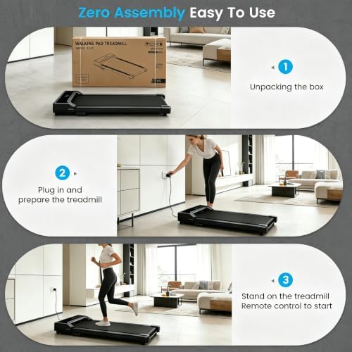 Walking Pad Treadmill for Home - Under Desk Walking and Running with Remote Control Portable Electric Machine Adjustable Slim Compact with 0.6-4.0MPH Modes Max up 265 Lbs for Home Office - Image 7