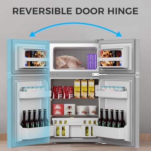 COWSAR 3.2 Cu.Ft Fridge with Freezer, Compact Refrigerator with 2 Doors for Bedroom/Dorm/Office/Apartment/Commercial, Adjustable Thermostat, Energy-efficient, Low Noise - Image 6