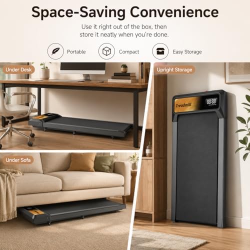 HOELLL Walking Treadmill Pad with 5% Adjustable Incline and APP Sync, Small Compact Under Desk Treadmills for Home and Office with Remote Control and LED Display, 2.5HP - Image 5