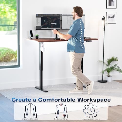 VIVO Dark Walnut 60 x 30 in Standing Desk, DESK-KIT-1B6D-30 - Image 4