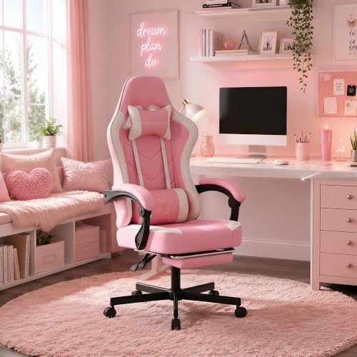 Mistpeople Gaming Chair, Ergonomic High Back Computer Chair with Footrest, Lumbar Support & Pocket Spring Cushion, Comfortable Swivel Home Office Desk Chair for Adults - Image 2