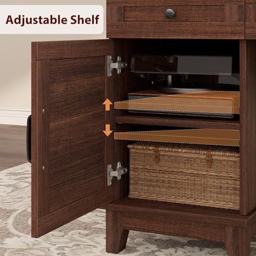 IDEALHOUSE 60" Farmhouse Wooden Home Office Executive Desk with Drawers - Image 4