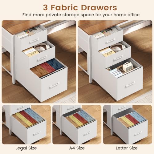 SEDETA L Shaped Office Desk, Convertible 94.5" Computer Desk with Drawers - Image 6