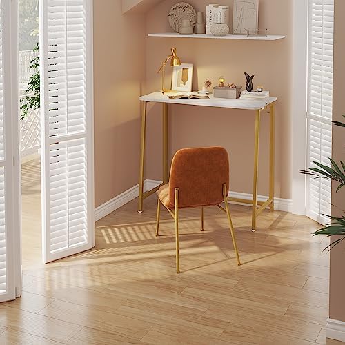 WOHOMO Folding Desk, 31.5" Foldable Computer Table for Small Spaces, Gold - Image 4