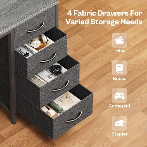 Huuger 55 inch Computer Desk with Power Outlets & 4 Drawers - Image 7
