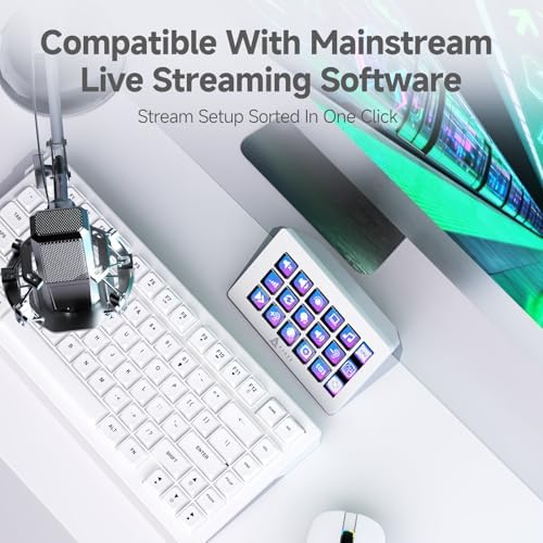 AJAZZ Macro Keypad Stream Controller Deck Gaming Streaming Shortcut Keyboard,15 Programmable Keys, LCD Side Screen,Suitable for YouTube Streaming, Office Desktop Configuration, Laptops, PCs and Macs. - Image 4
