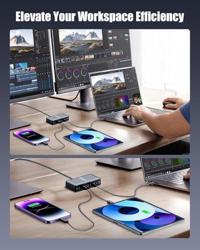 Famous Tech Shop 1000W GaN USB-C Charging Station Bundle, 10-Port Desktop Charger with 2 240W 4-in-1 Cables - Image 6