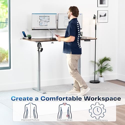 VIVO Rustic Vintage Brown 63 x 32 in Standing Desk, DESK-KIT-1G1N - Image 4