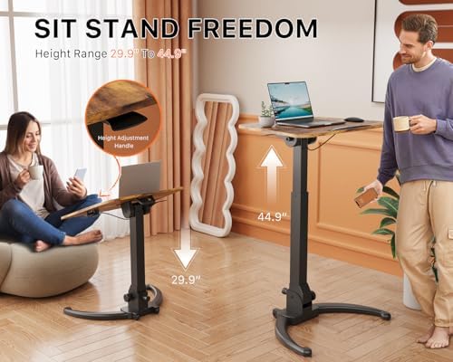 JOY worker Foldable Rolling Standing Desk, 90° Tilt Sit Stand Portable Desk - Image 5