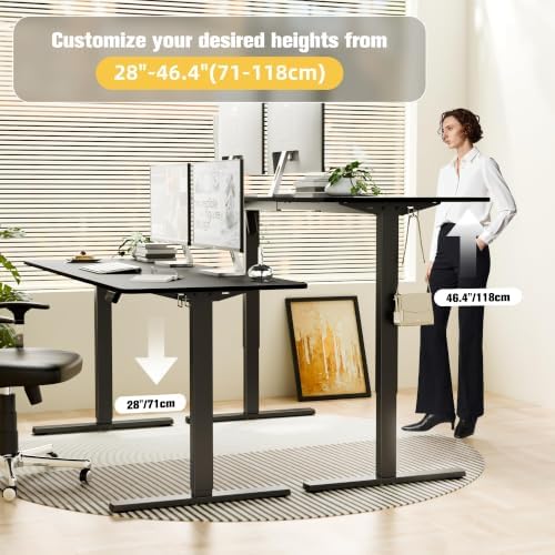67"x24" Standing Desk, Height Adjustable Sit-Stand Home Office, Black - Image 4