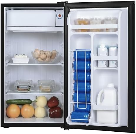 ARCTIC CHEF Mini Refrigerator-Freezer Compartment-Adjustable Thermostat Control-Reversible Doors-Ideal for Dorm, Office, RV, Garage, Apartment-Black, 3.2 CU.FT - Image 3