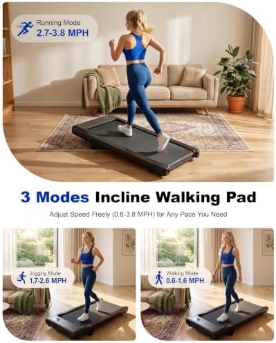 MJWW 6% Incline Walking Pad, Smart AI Under Desk Treadmill for Home - Image 3