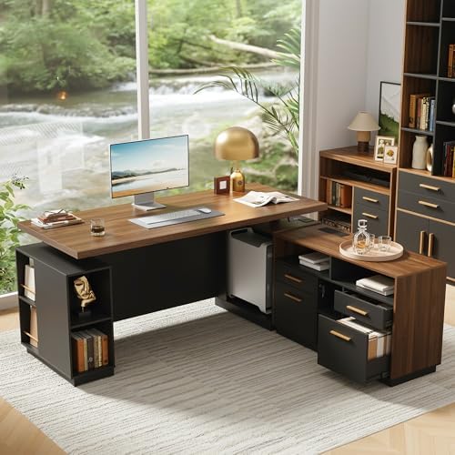 ModernMate 71" L Shaped Executive Standing Desk with 4 Drawers by ModernMate