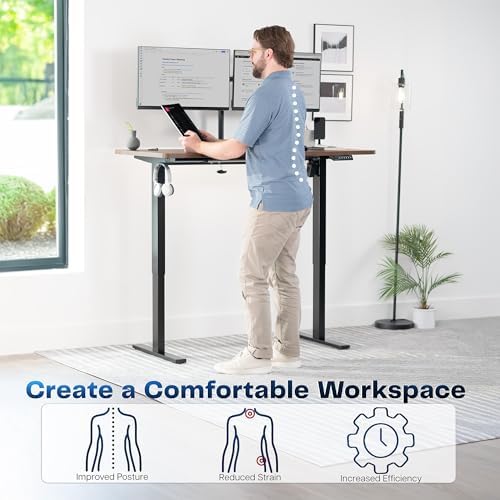 VIVO Rustic Vintage Brown 55 x 28 in Standing Desk, DESK-KIT-1B55N - Image 3