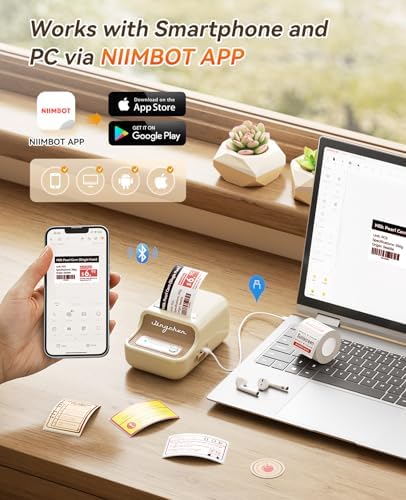 NIIMBOT B21 Pro Label Maker, 300DPI Red-Black Printing Label Printer, White - Image 5