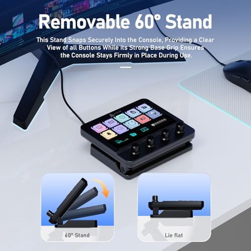 AJAZZ Macro Keypad Stream Controller Deck Gaming Streaming Shortcut Keyboard, 10-Key LCD Programmable Visual AI Touchpad with 4 Rotary Knobs for YouTube, Desk Office Setup, Laptop, PC, Mac - Image 6