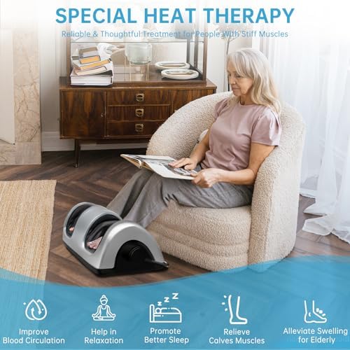 TISSCARE Shiatsu Foot Massager with Heat: FSA Eligible HSA Foot Massager for Neuropathy, Plantar Fasciitis and Pain Relief-Massage Feet/Leg/Calf/Ankle at Home/Office, Gifts for Women and Men - Image 5