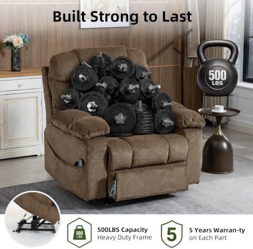 500lbs Heavy Duty Power Lift Recliner for Tall Man 6'5" Extended Footrest - Image 3