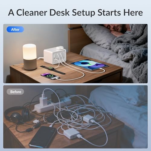 Gitryin 12-in-1 Desktop Charging Station, 260W USB Retractable GaN Charger - Image 2