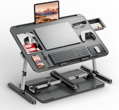 Potuopy Adjustable Laptop Lap Desk, X-Large Foldable Bed Table Tray by Potuopy