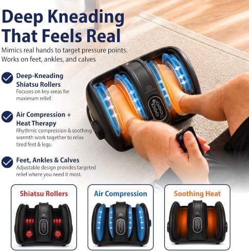 Cloud Massage Shiatsu Foot Massager with Heat, Standard Size, Black - Image 2