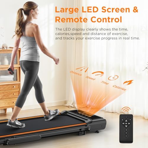 Walking Pad with 12% Incline, Under Desk Walking Pad Treadmill with Handle Bar & Removable Desk Workstation, 3 in 1 3.5HP Foldable Treadmill 300lbs Capacity for Home Office with Remote Control - Image 5