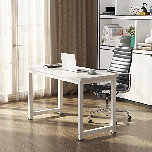 Tribesigns Modern Simple Computer Desk, 47 inch Office Desk Computer Table, Study Writing Study Desk for Home Office, White - Image 4
